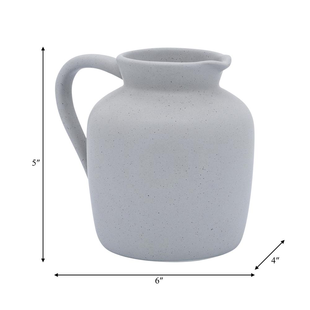 Cer, 5" Pitcher Vase, Gray. Picture 8