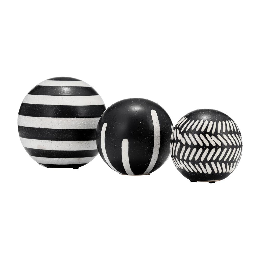 Cer, S/3 4/5/6", Tribal Orbs, Blk/ivory. Picture 3