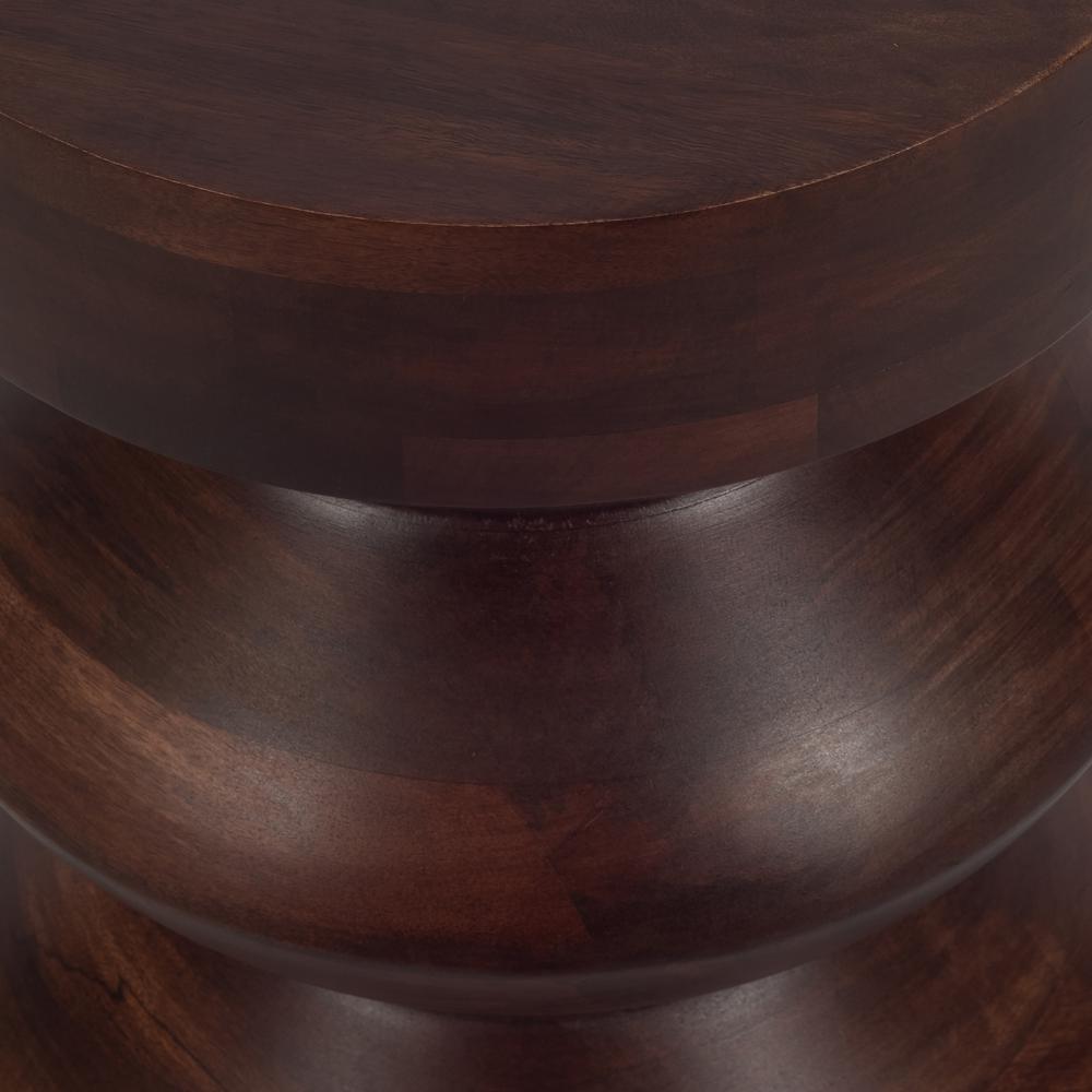 18" Solid Mango Side Table, Walnut. Picture 4