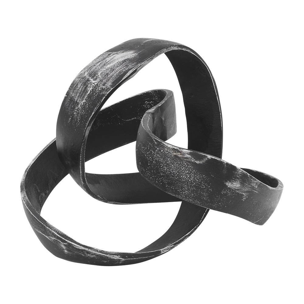 Aluminum Knot Sculpture, 7", Black. Picture 3