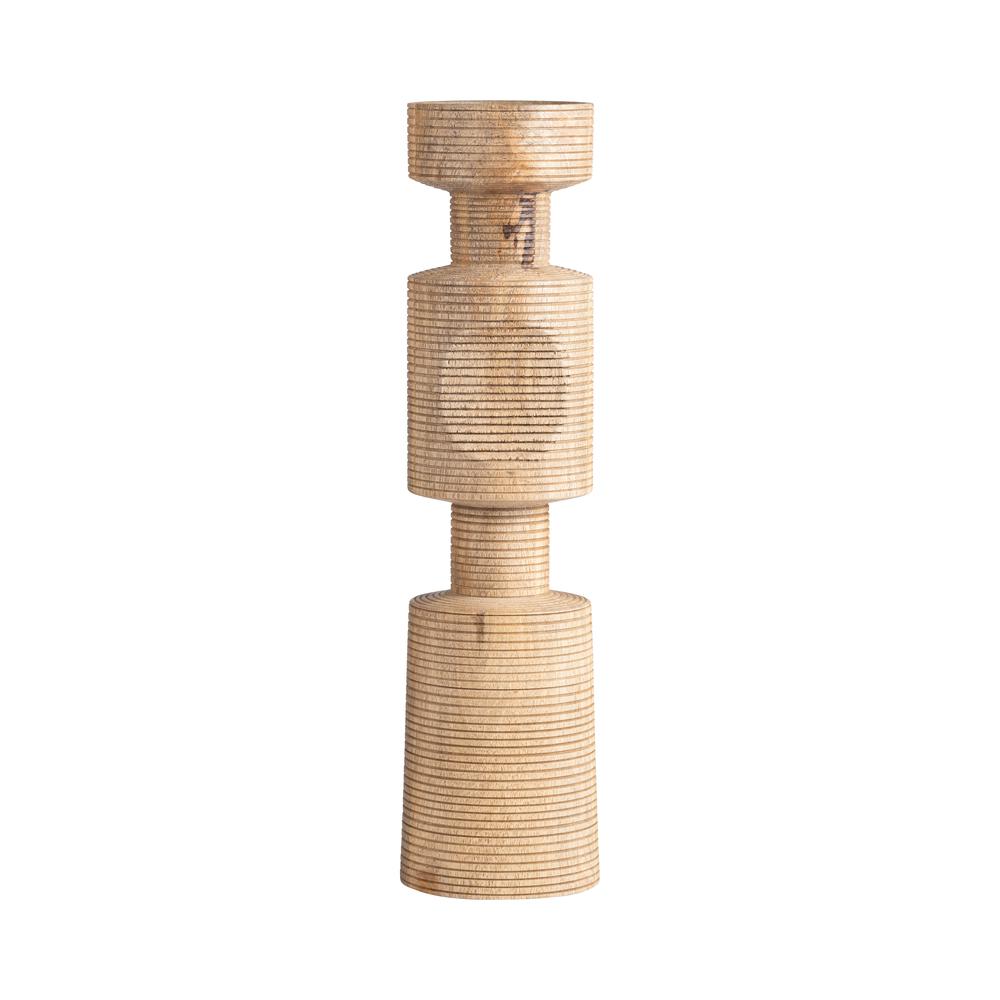 Wood, 14" Nomad Pillar Candleholder, Natural. Picture 1