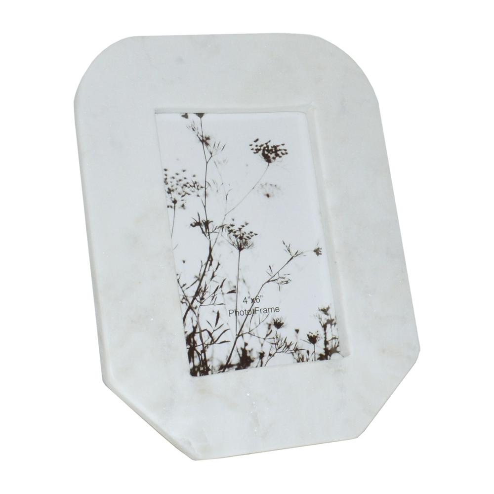 Marble, 5x7 Tapered Photo Frame, White. The main picture.