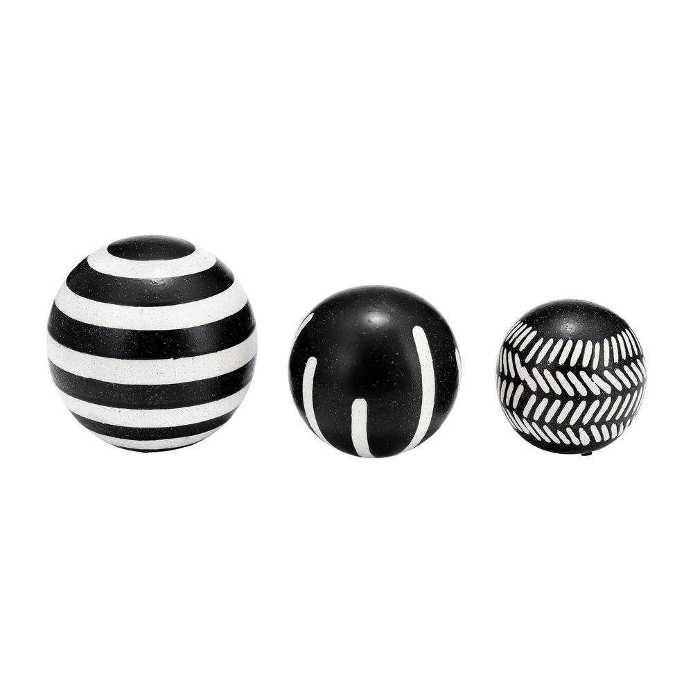 Cer, S/3 4/5/6", Tribal Orbs, Blk/ivory. Picture 5