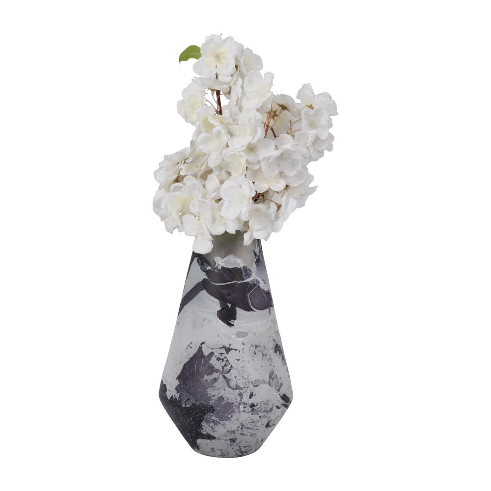 Glass, 11" Fog Shadow Vase, White. Picture 3