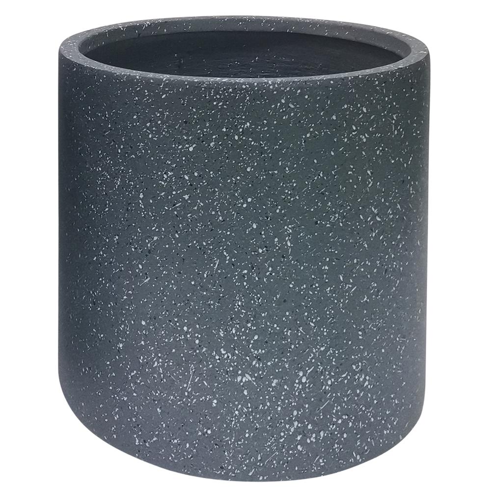 Resin, S/2 13/16"d Round Nested Planters, Gray. Picture 2
