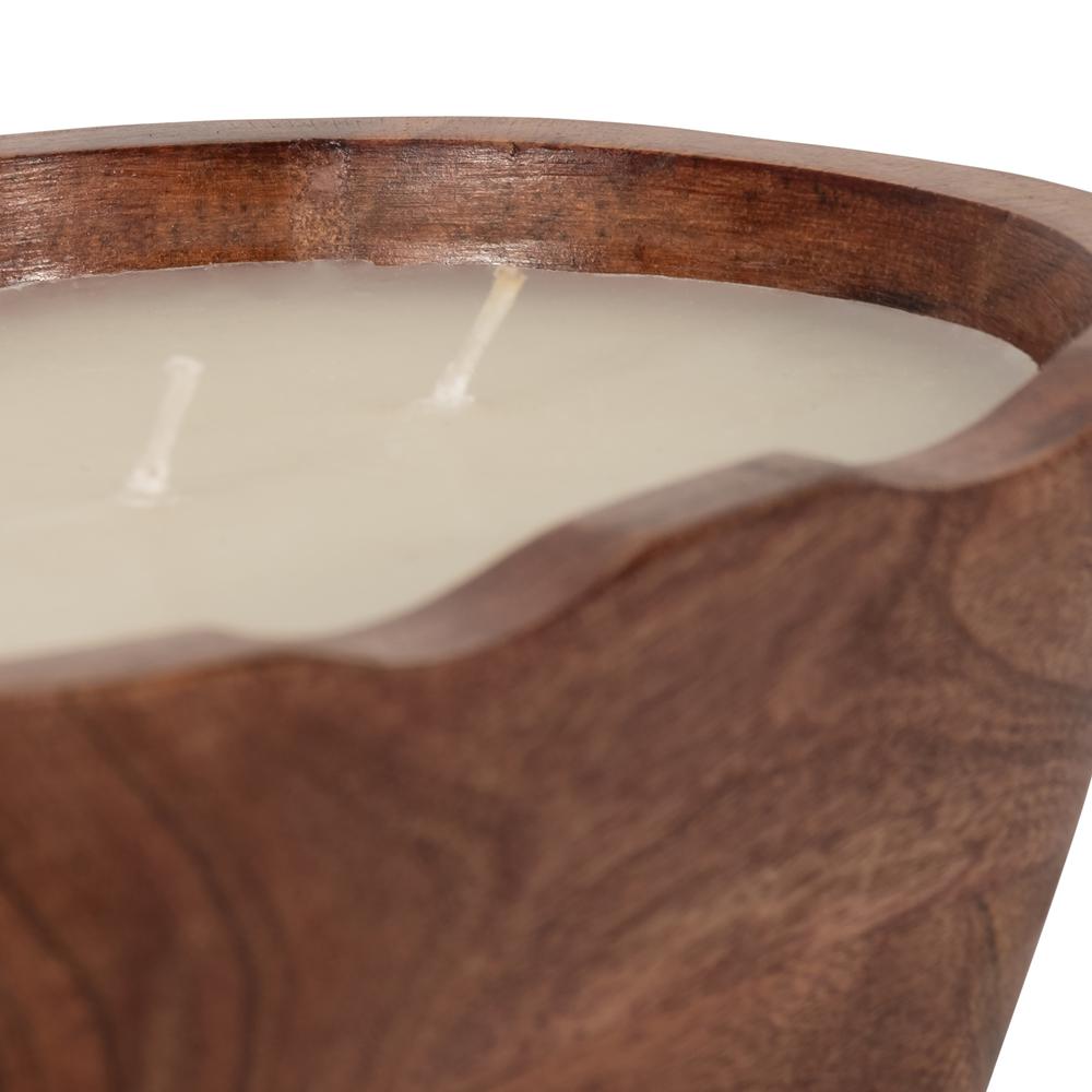 9" 19 Oz Vanilla Oval Bowl Candle, Natural. Picture 4