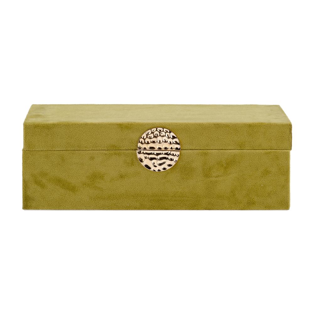 Wood, S/2 10/12" Box W/ Medallion, Olive/gold. Picture 5
