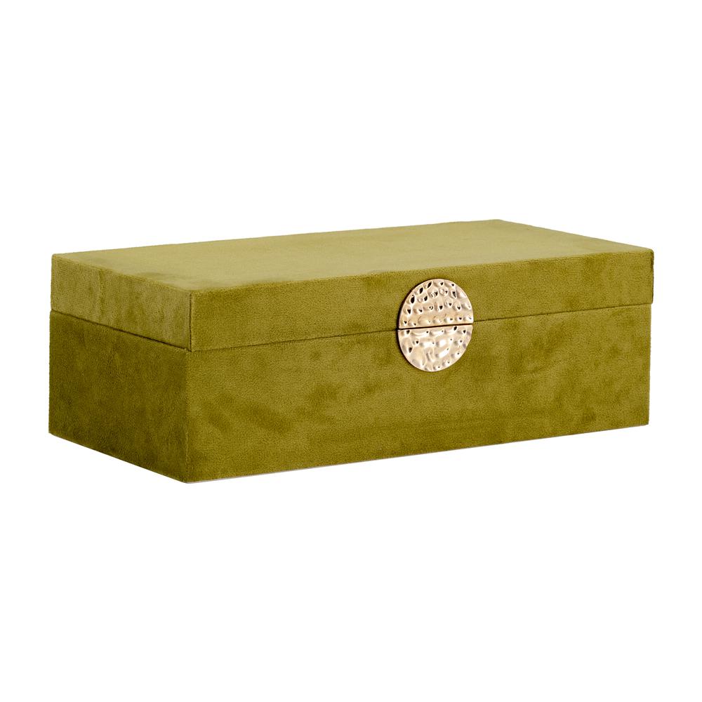 Wood, S/2 10/12" Box W/ Medallion, Olive/gold. Picture 6