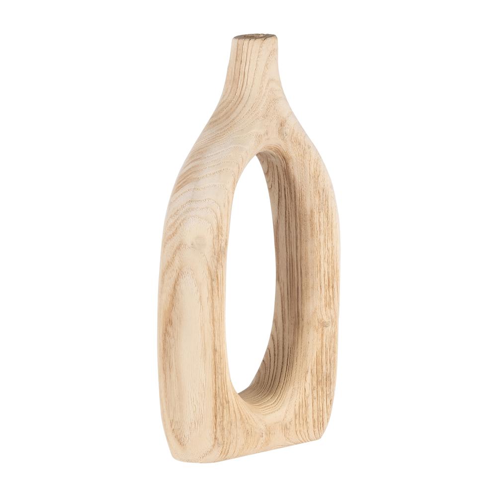 Wood, 14"h Cut-out Vase, Natural. Picture 2