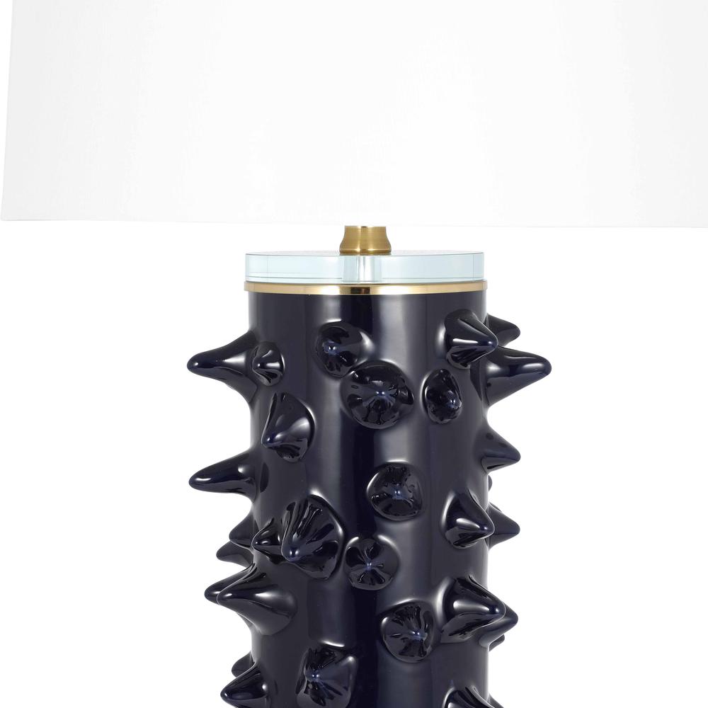 Ceramic 31" Spikey Table Lamp, Navy. Picture 4