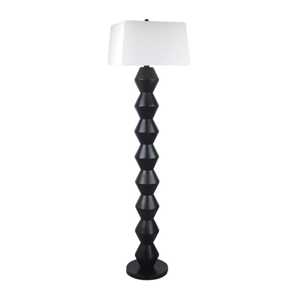 69" Stacked Totem Lamp, Black. Picture 1