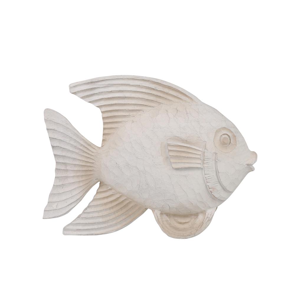 Resin 10" Fish Figurine, Whitewash. Picture 1