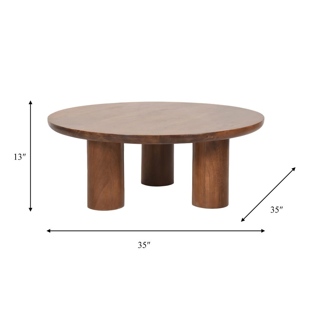 Wood, 35"  Scandinavian Coffee Table, Brwn Kd. Picture 3