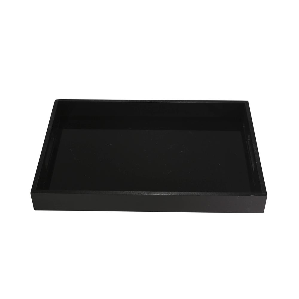 Black Wood/glass Tray. Picture 2