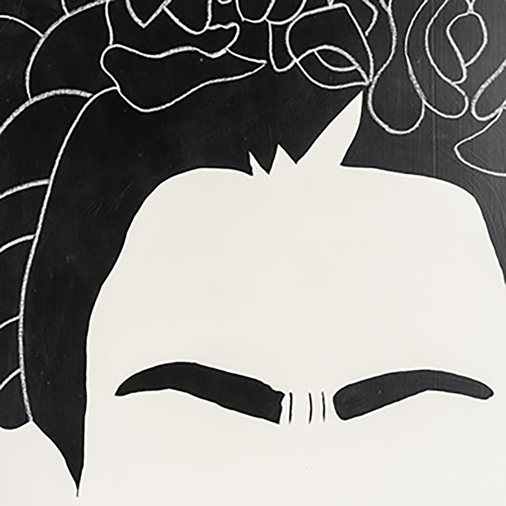 35x59, Hand Painted Frida Portrait, Blk/wht. Picture 3