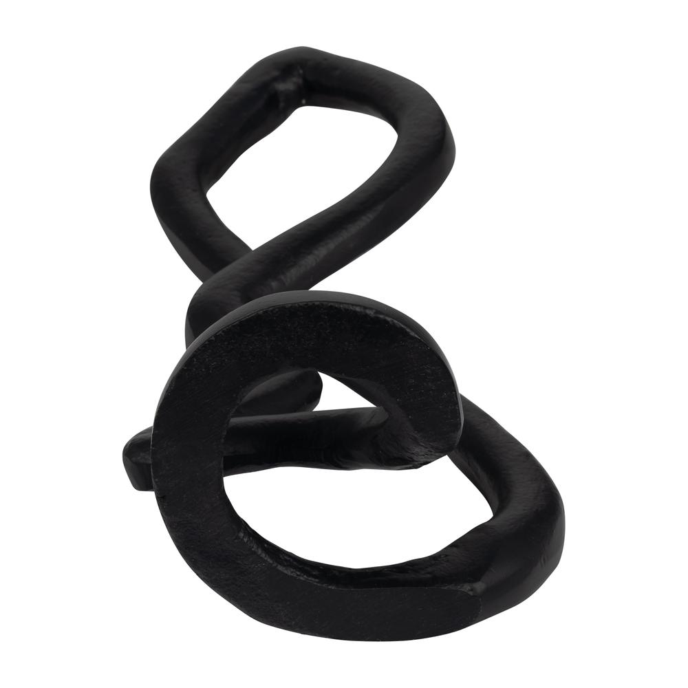 Metal, 13" Swirled Sculpture, Black. Picture 7