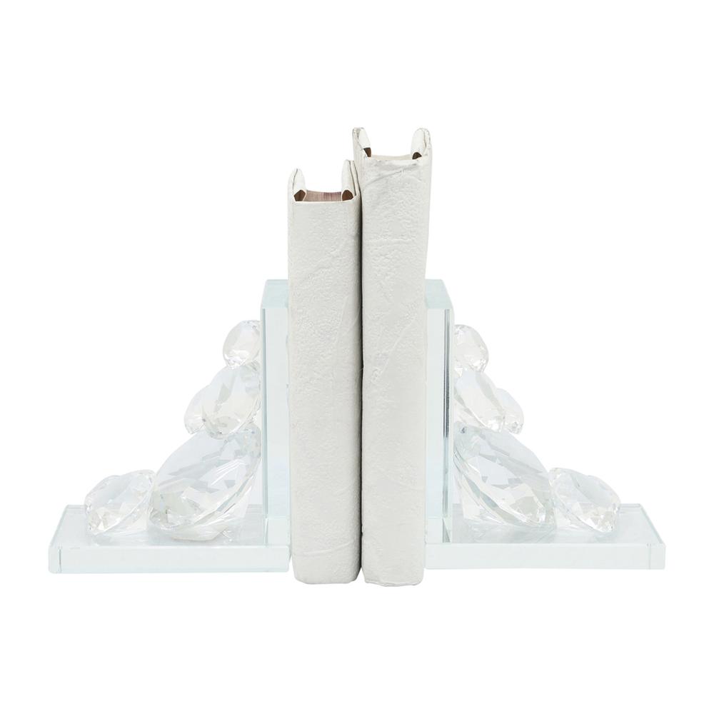 S/2 Crystal Diamond Bookends. Picture 3