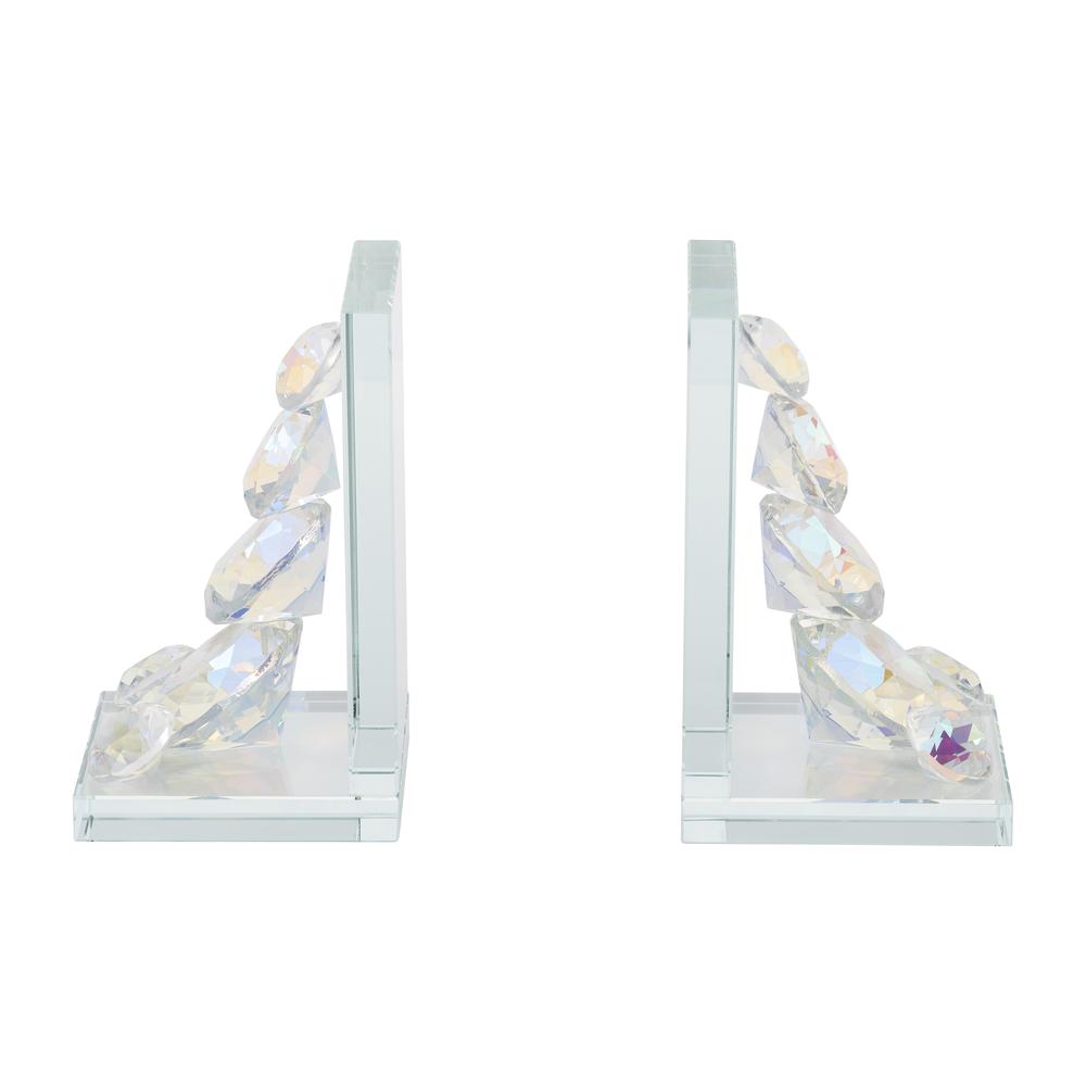 S/2 Crystal Diamond Bookends, Rainbow. Picture 2