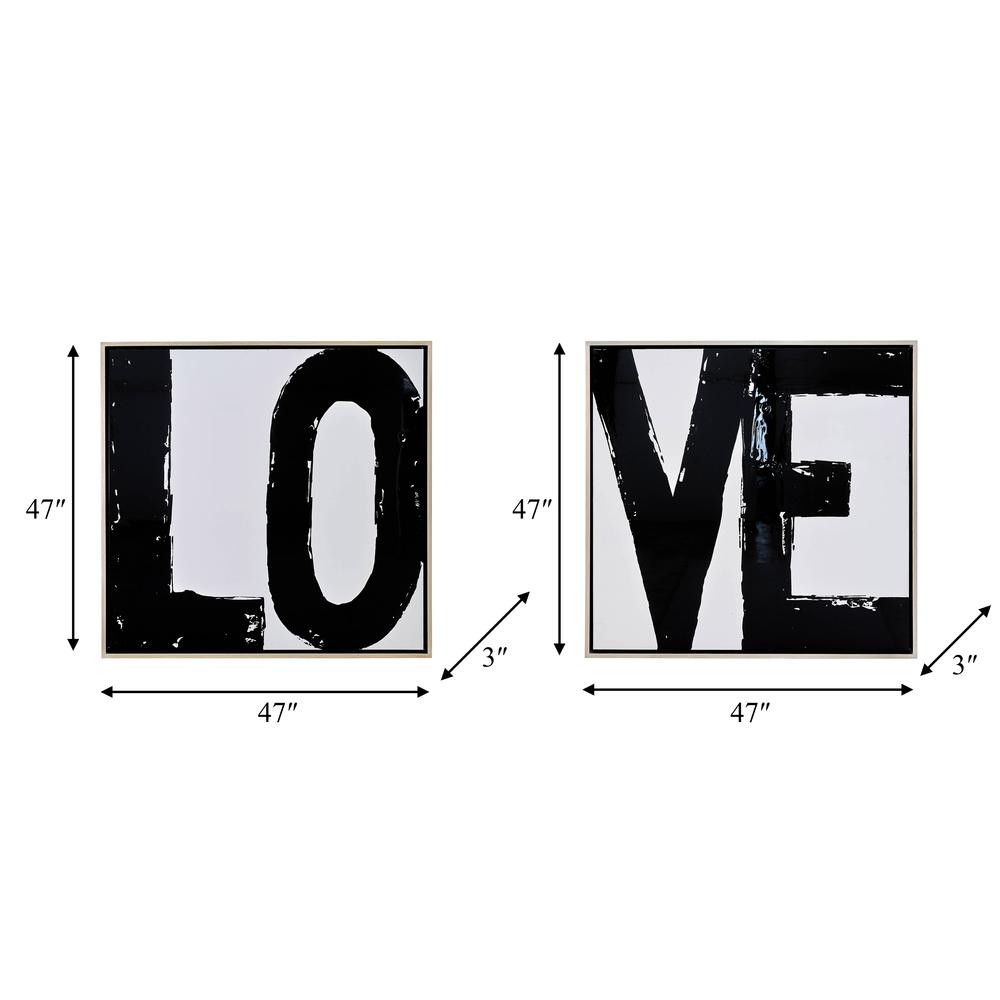 95x47, S/2 Hand Painted Love Frame, Black. Picture 8