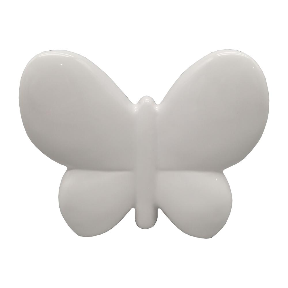 Cer, 6" Balloon Butterfly, White. Picture 1