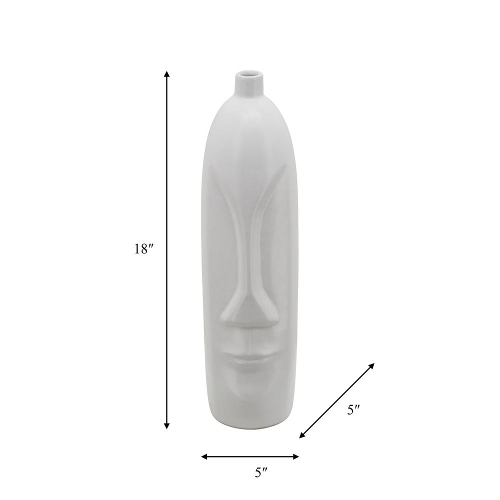 18"h Face Vase, White. Picture 3