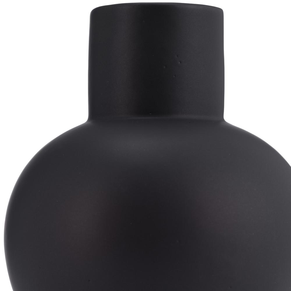 Cer, 8"h Bulbous Vase, Black. Picture 3