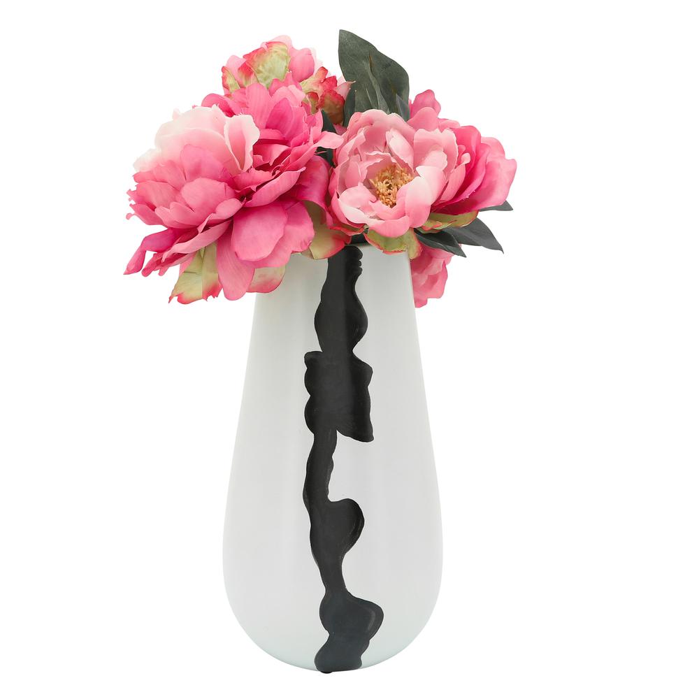 Cer, 12"h Modern Vase, White. Picture 2