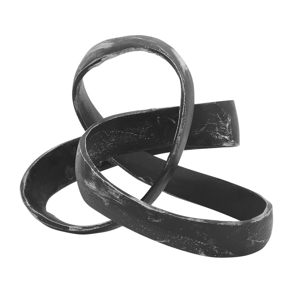 Aluminum Knot Sculpture, 7", Black. Picture 4