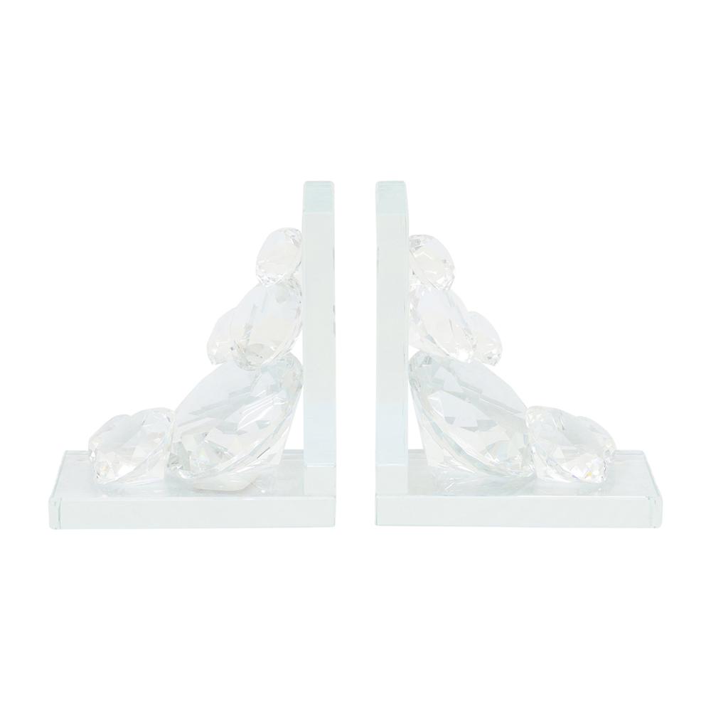 S/2 Crystal Diamond Bookends. Picture 7