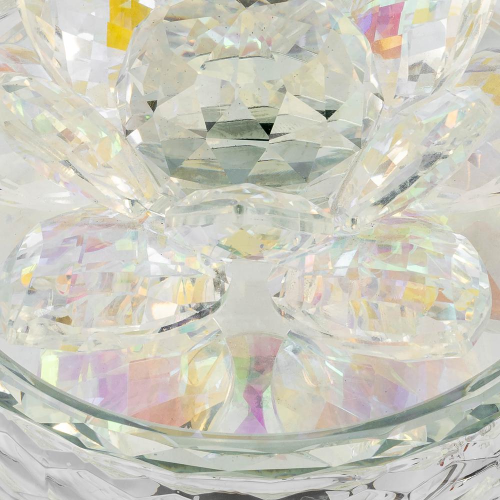 Crystal Lotus 5" Trinket Jar,rainbow. Picture 4