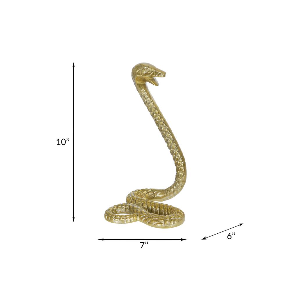 Metal 10"h Snake, Gold. Picture 4