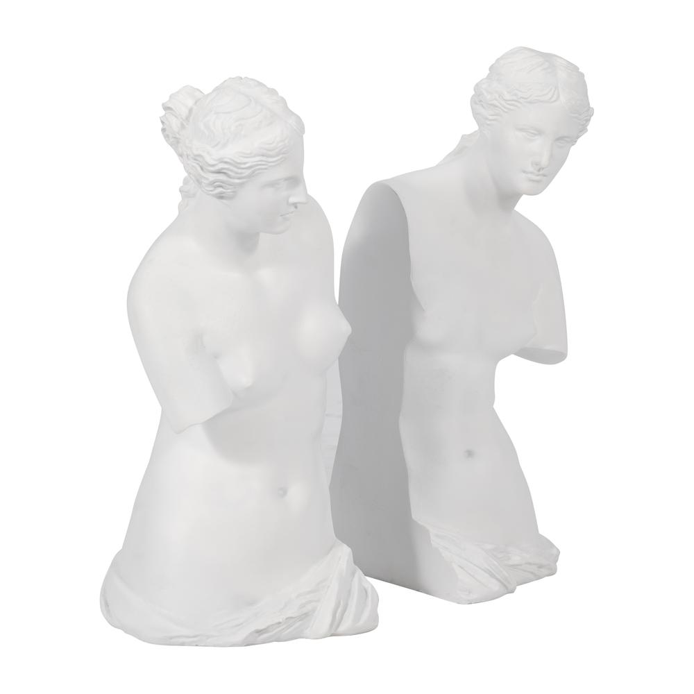 Resin, S/2 11"h Greek Godess, White. Picture 3