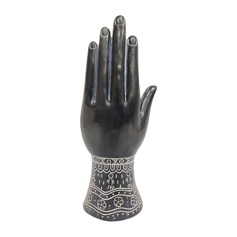 Resin, 10" Tattoo Hand, Black. Picture 2