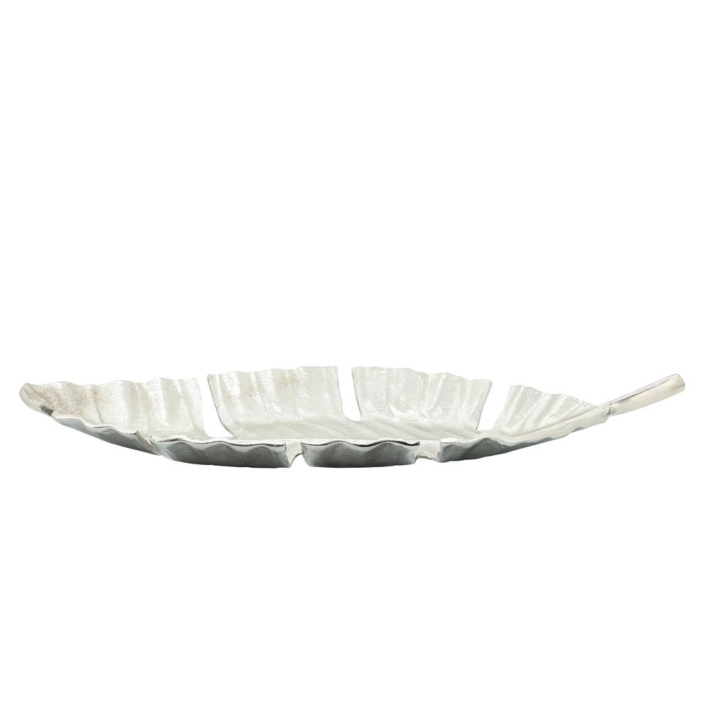 Metal, 22" Leaf Tray, Silver. Picture 2
