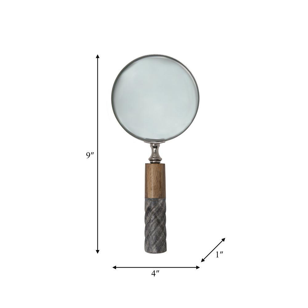 4"d Magnifying Glass, 2-tone Brown/gray. Picture 2