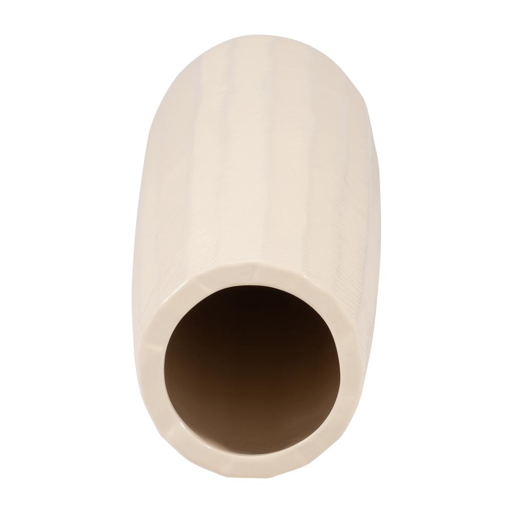Cer, 24" Etched Lines Cylinder Vase, Cotton. Picture 5