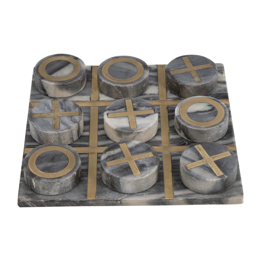 Marble 12x12 Tic-tac-toe, Black/gold. Picture 1
