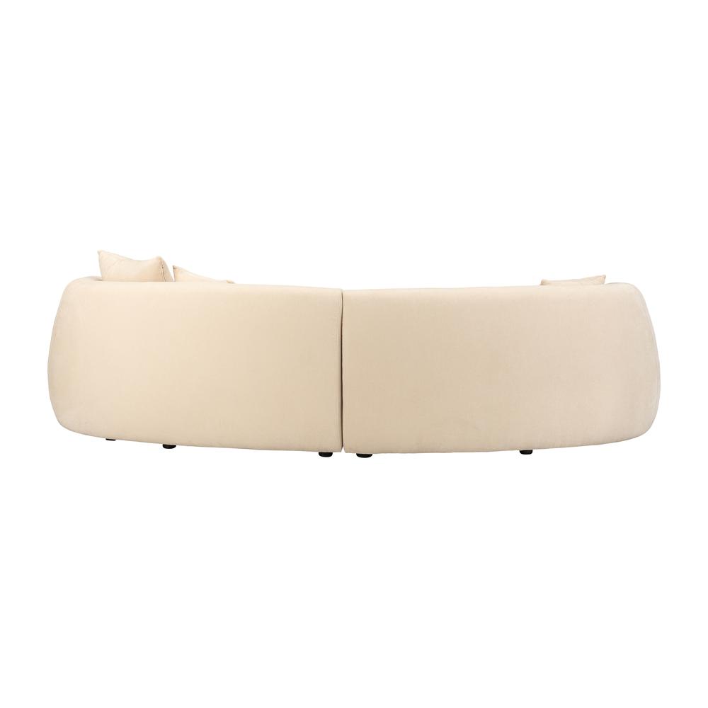 4-seat Curved Sofa, Ivory/beige. Picture 4