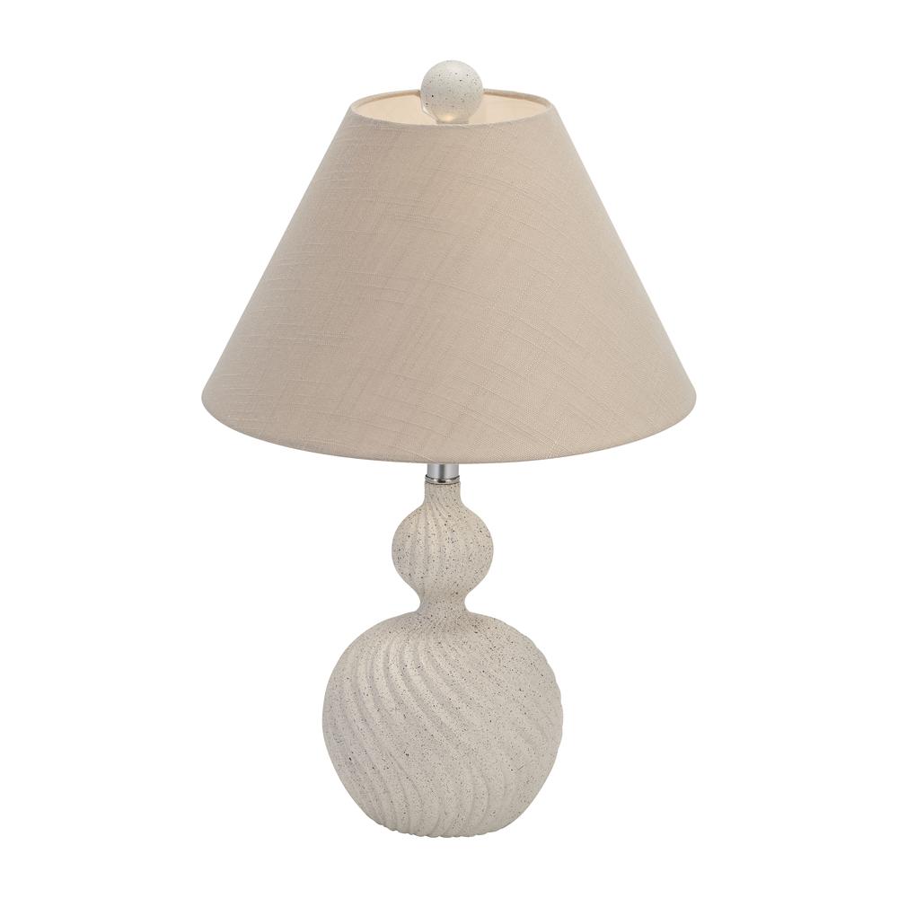 Resin 21" Twist Table Lamp,cream Speckle. Picture 1