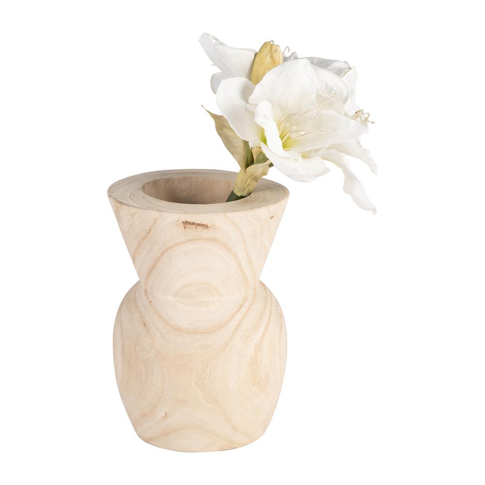 Wood, 10"h Vase, Natural. Picture 2