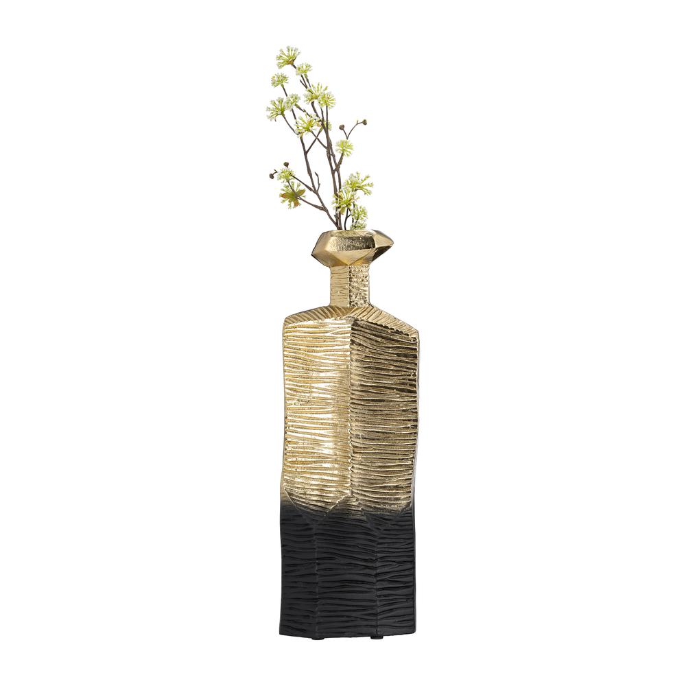 Metal,20",rigged Vase,gold/black. Picture 4