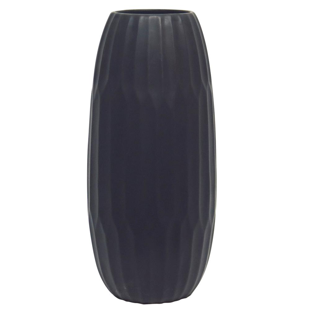 Ceramic 16" Vase , Black. Picture 1