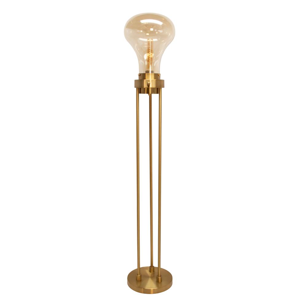 Glass 55" Light Bulb Floor Lamp, Gold Kd. Picture 1