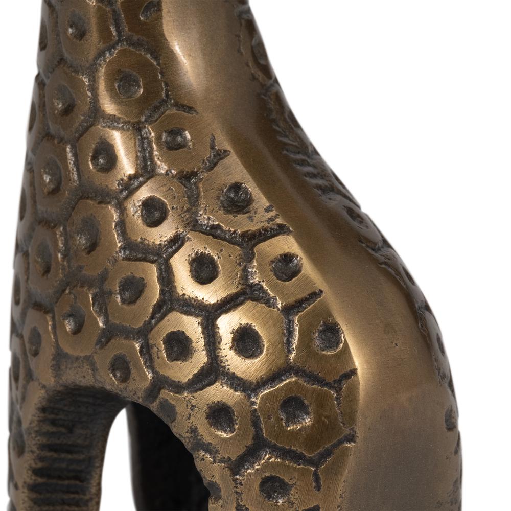 Metal, 12" Honeycomb Giraffe, Bronze. Picture 5