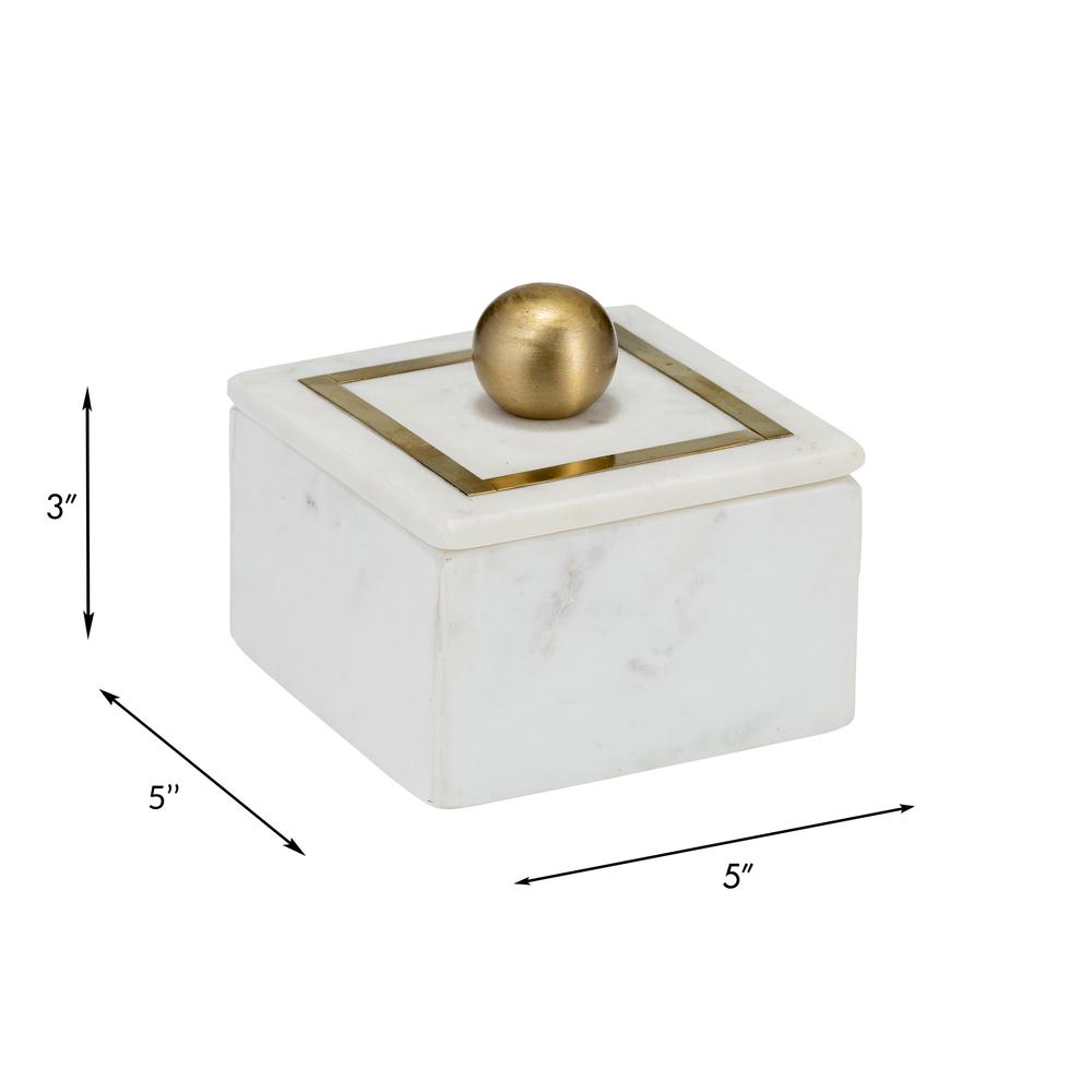 Marble, 5x5 Box - Knob, White. Picture 7