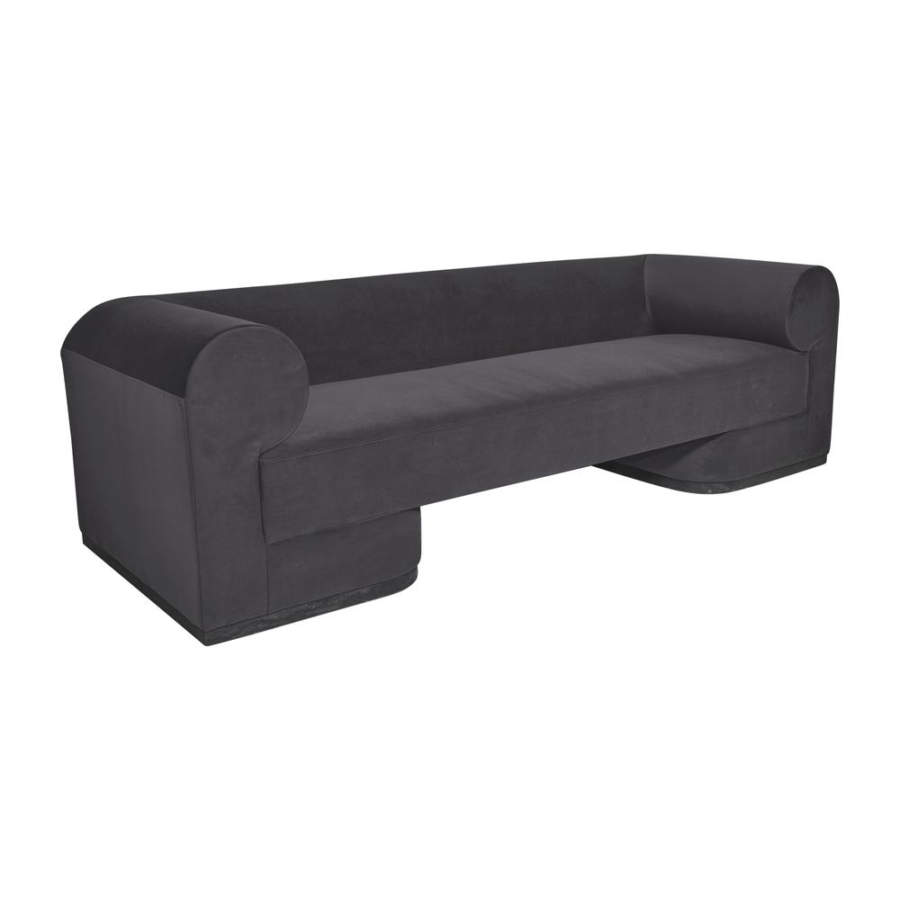 Modern Sofa - Black Oak Base,  Gunmetal. Picture 1