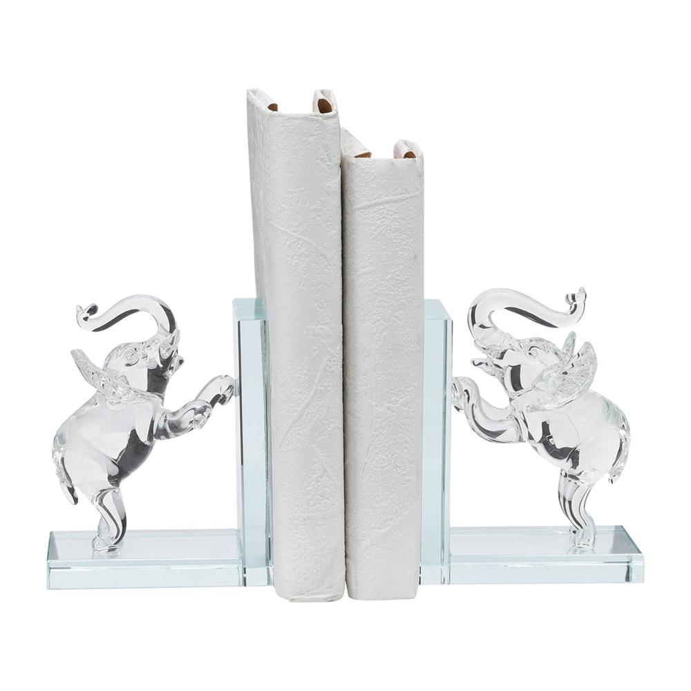 Crystal, S/2 5"h Elephant Bookends. Picture 3