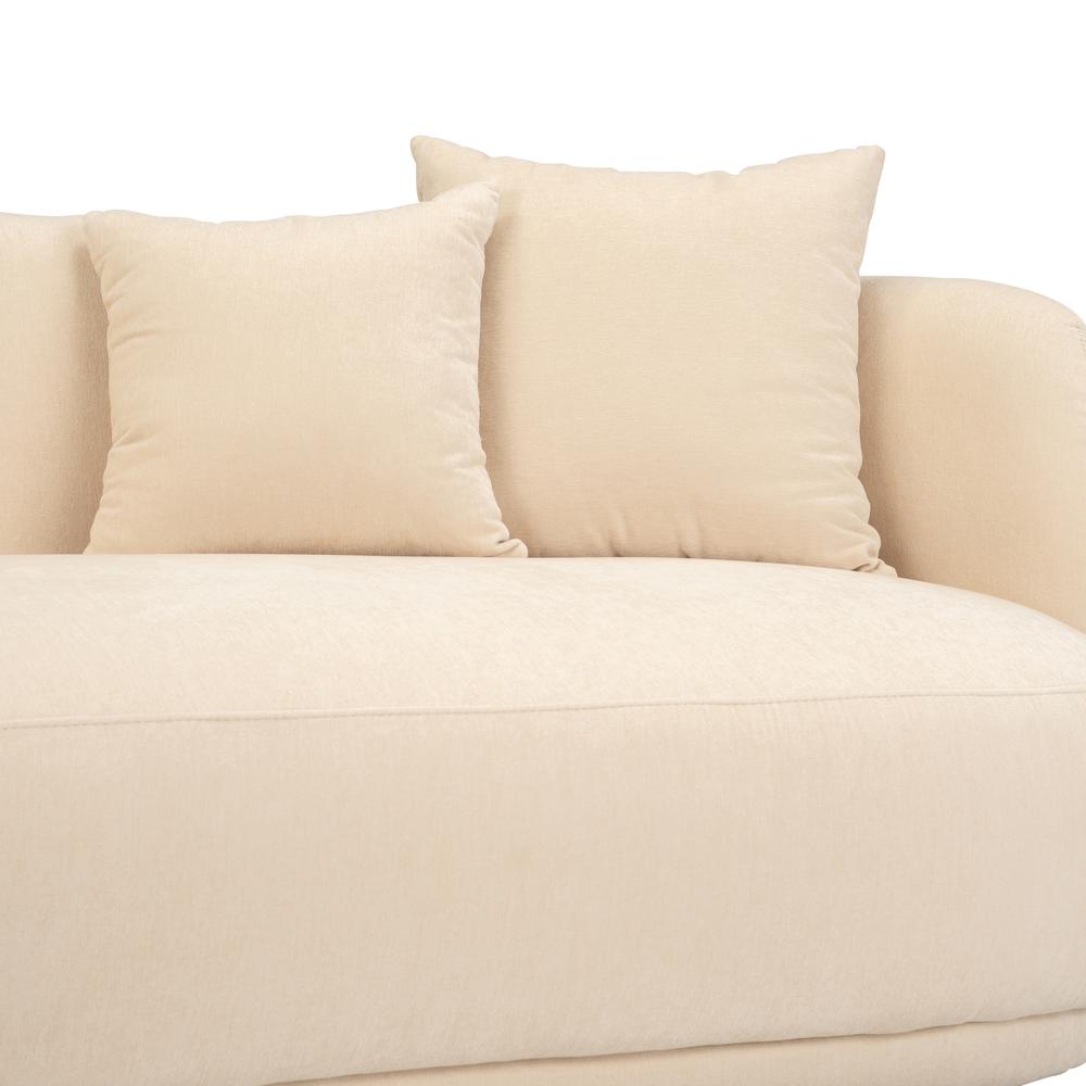 4-seat Curved Sofa, Ivory/beige. Picture 7