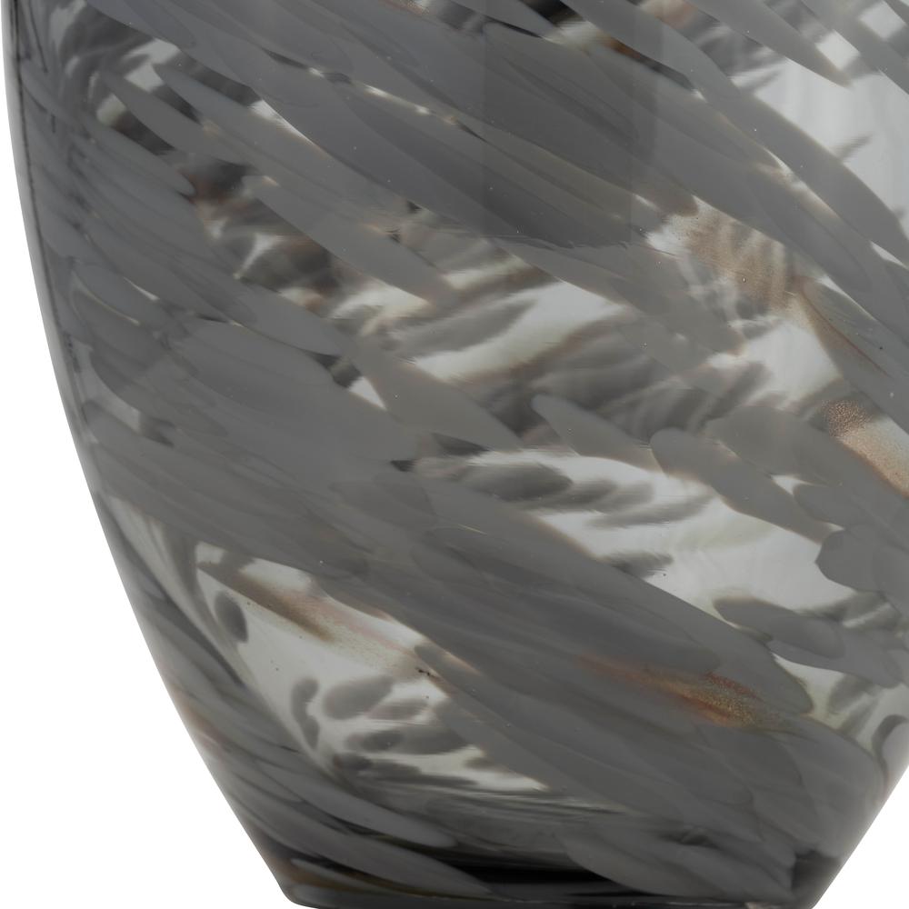 Glass, 13"h Swirl Vase, Black. Picture 5