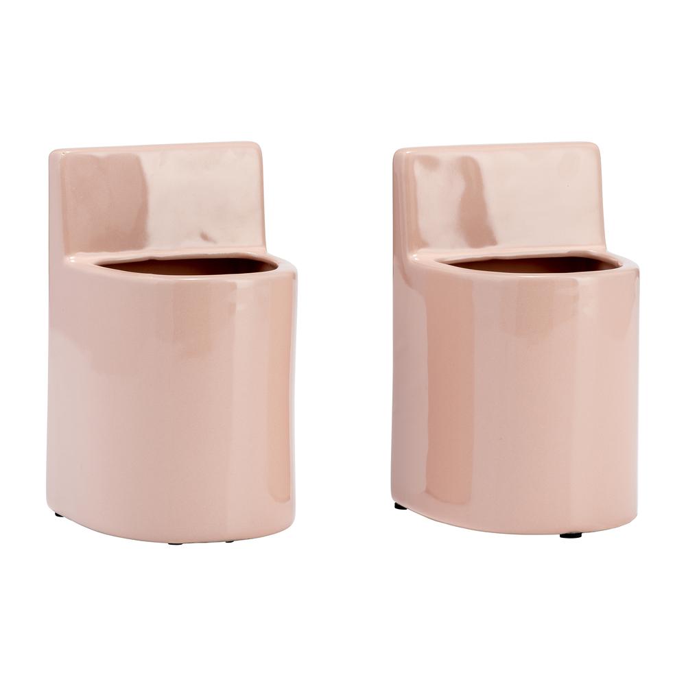 Cer, 6" Pouch Bookends, Blush. Picture 4